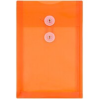 JAM PAPER Open-End Plastic Envelopes, Button & String