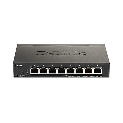 D-Link 8-Port Gigabit Smart Managed PoE+ Switch | 8 PoE+ Ports (64W) |L2| VLANs| Cable Diagnostics | Web Managed | Desktop | Fanless| NDAA Compliant | Lifetime Protection (DGS-1100-08PV2)