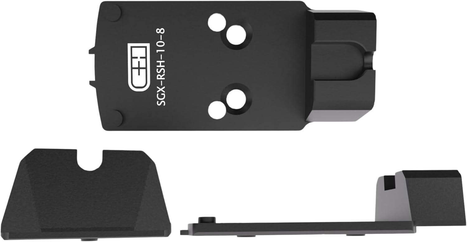 C+H Precision Optics Adapter Plate with 10-8 Rear Sight for SIG P320 Legion (X-Five/M17/M18) with Romeo 1 Pro Optic Ready