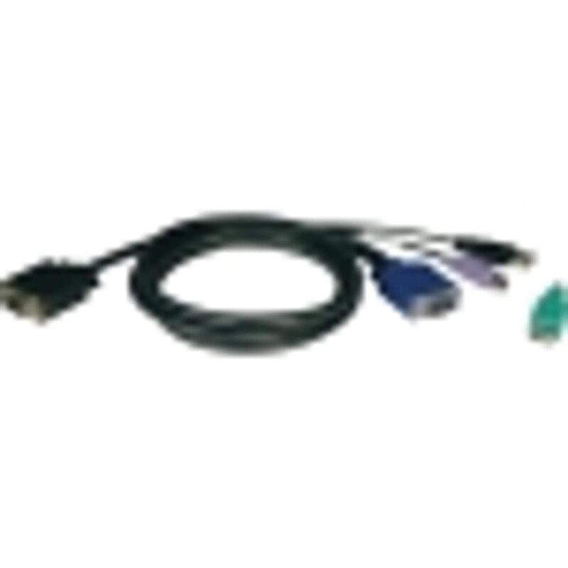 Tripp Lite P780-006 6' USB/PS2 KVM Cable (HD15 Male to Mini-DIN6 / USB A)
