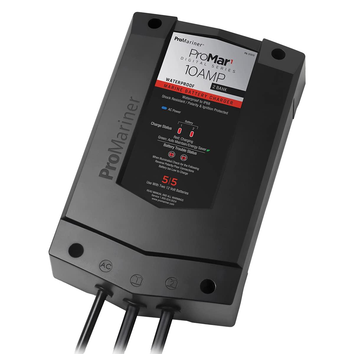 ProMariner ProMar1 DS Digital - 10 Amp - 2 Bank Charger