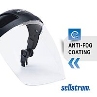 SELLSTROM Safety Face Shield with Universal Hard Hat Slot Adapter, Clear Anti-Fog Polycarbonate
