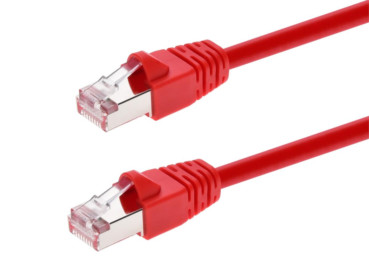Monoprice Cat6A Shielded (S/FTP) Ethernet Patch Cable - 26AWG Pure Bare Copper Snagless RJ45 Fullboot