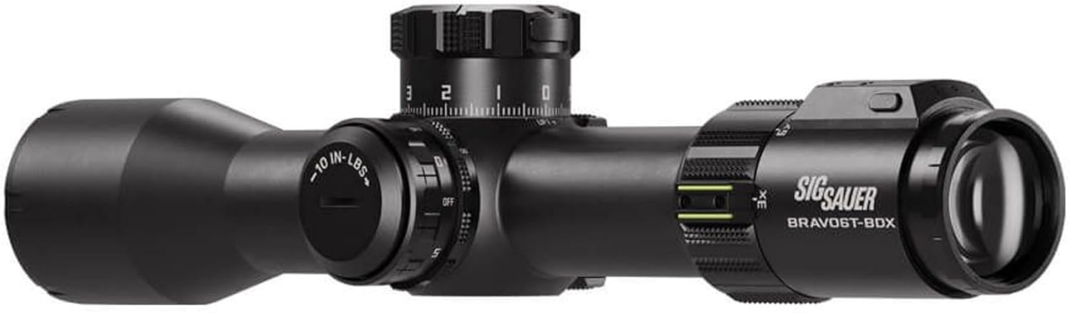 SIG SAUER BRAVO6T-BDX 3-18x44mm FFP Rifle Scope | HDX Glass with ZeroSync BDX eTRAK Dial | 35mm Tube Bluetooth Ballistic