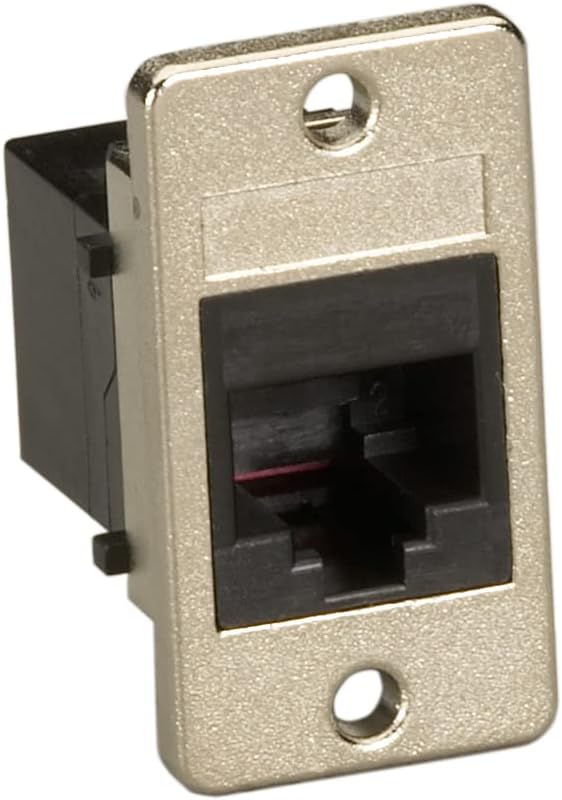 Black Box Panel-Mount RJ45 Coupler, Unshielded, 8-Wire, Black (FMT1081)