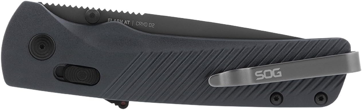 SOG Flash AT Ambidextrous Partially Serrated Folding Pocket Knife D2 Steel