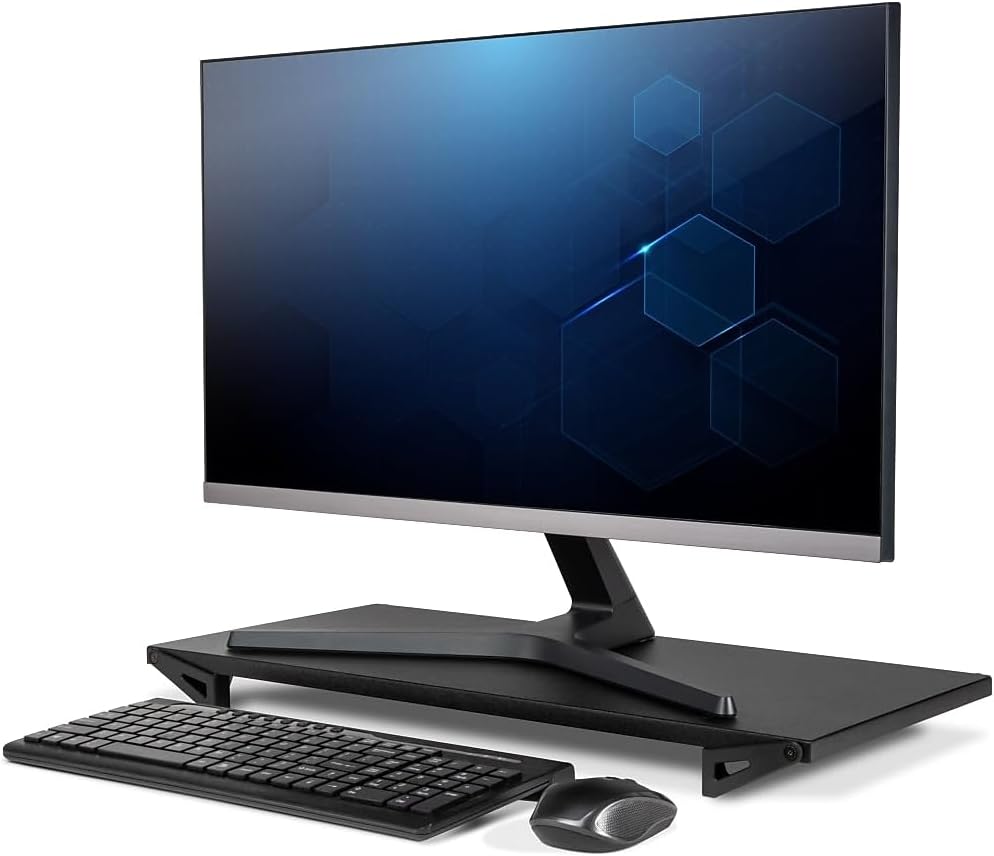 Allsop Lo Riser Monitor Stand, for 32" Monitors, 24" X 11" X 2" to 3", Black, Supports 30 Lb