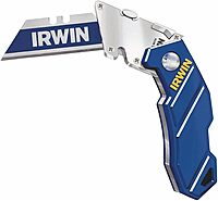 IRWIN Utility Knife, Folding (2089100), Blue Blue 1 Count (Pack of 1)