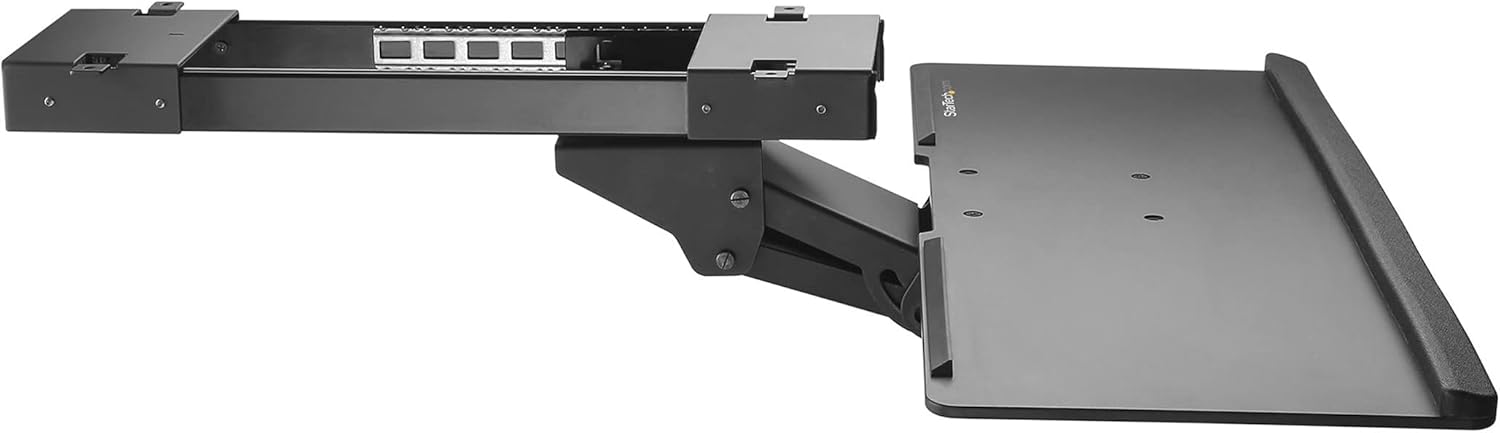 StarTech.com Under Desk-Mount Keyboard Tray - 26.4” Wide - Adjustable - Ergonomic Slide-Out Keyboard Shelf with Tilt