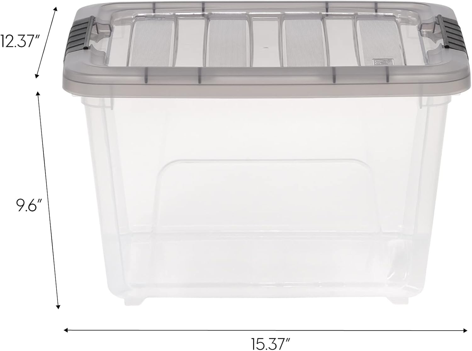 IRIS USA 19 Quart Stack & Pull Clear Plastic Storage Box, Gray, 5 Pack