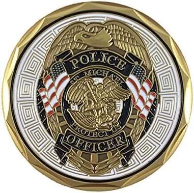 Thin Blue Line Challenge Coin, Saint Michael