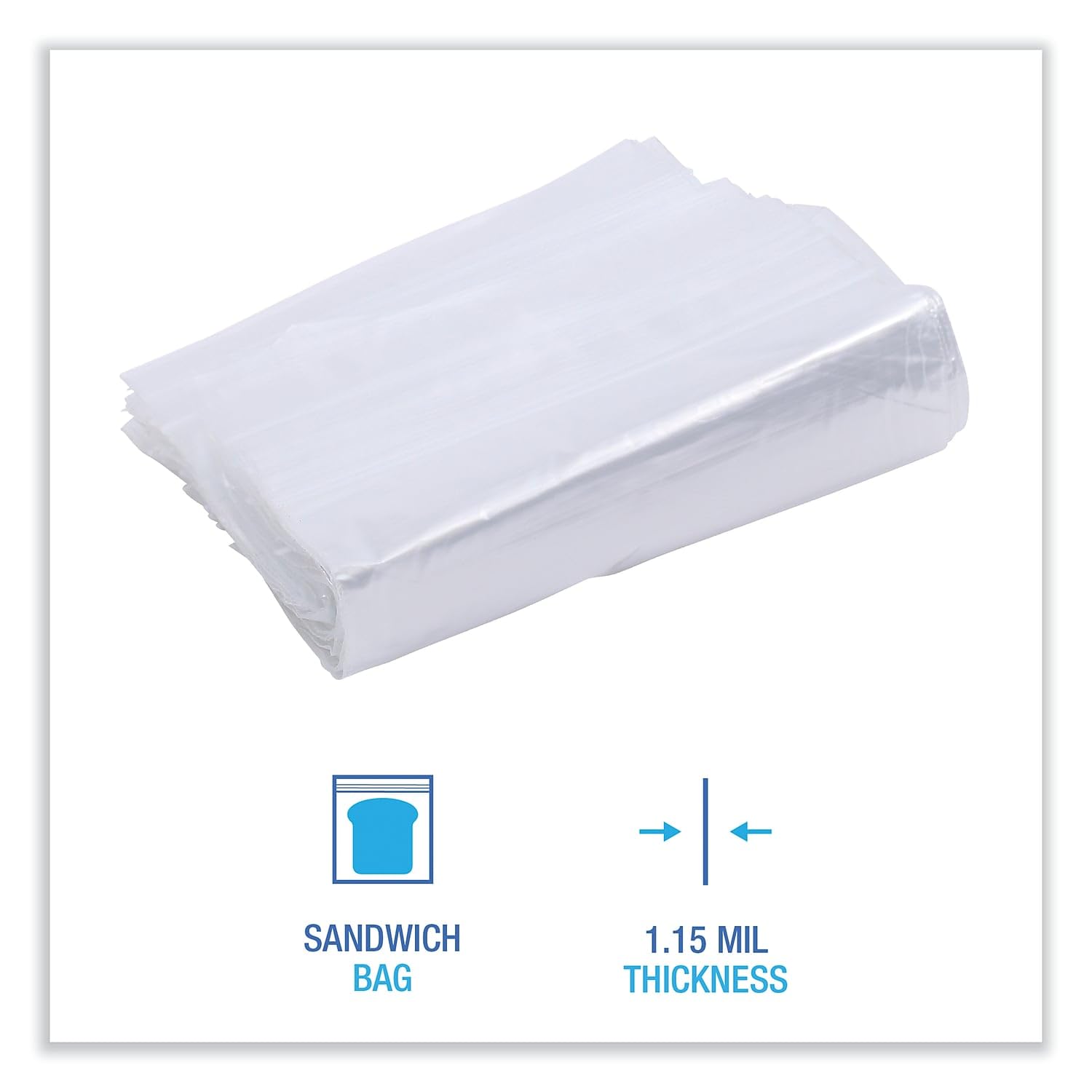 Boardwalk BWKSANDWICHBAG 1.15 mil 6.5 in. x 5.8 in. Reclosable Food Storage Sandwich Bags - Clear (500/Box)
