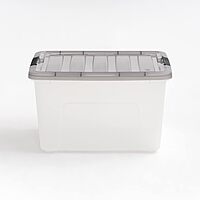 IRIS USA 40 Quart Stack & Pull Clear Storage Box, Gray, 5 Pack