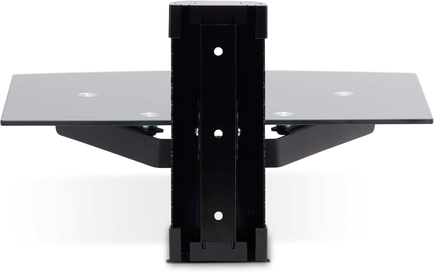 StarTech.com Floating Wall-Mounted AV Shelf, 5mm Black Tempered Glass, Adjustable Height