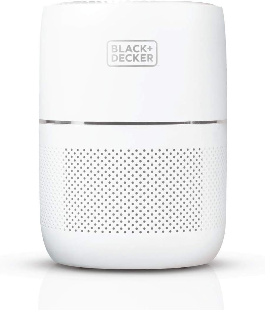 BLACK+DECKER Tabletop Air Purifier with Indicator Lights, HEPA Air Purifier for Rooms Up To 435 Sq. Ft. per 5 Air Changes