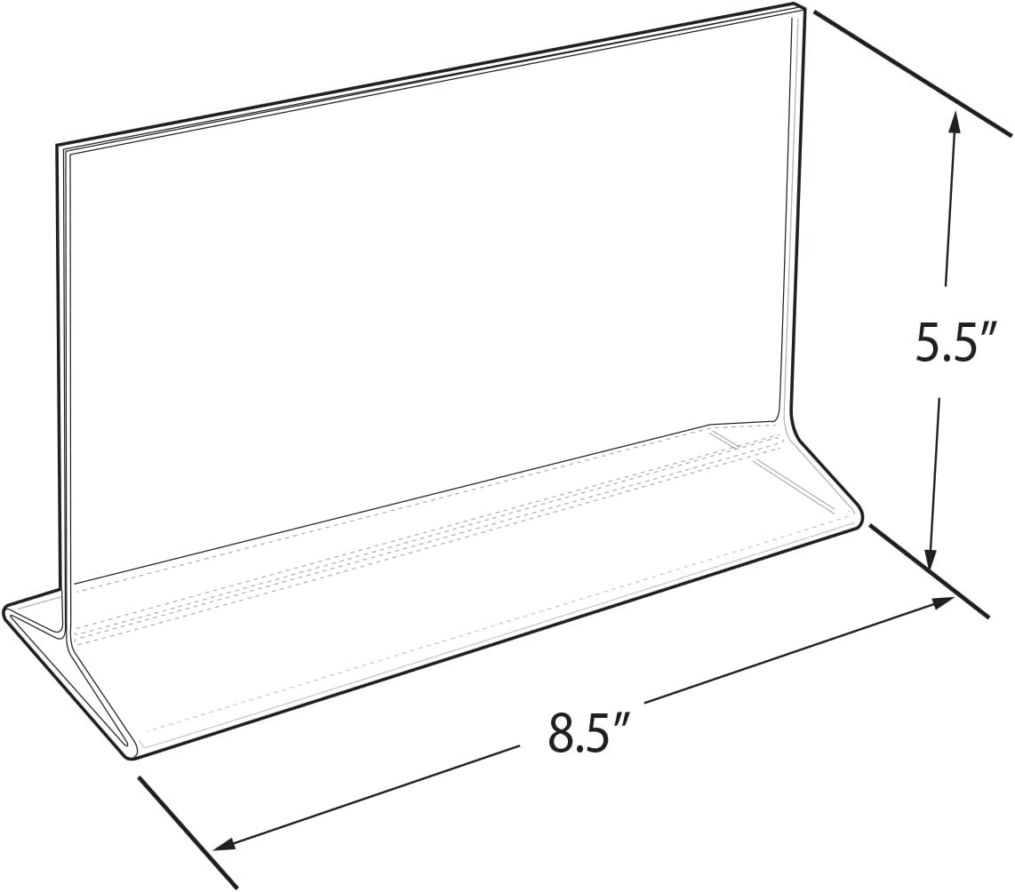 Azar Displays Top-Load Acrylic Sign Holders, Clear, Pack of 10