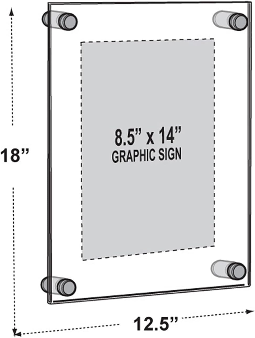 Azar Displays Standoff Acrylic Sign Holder