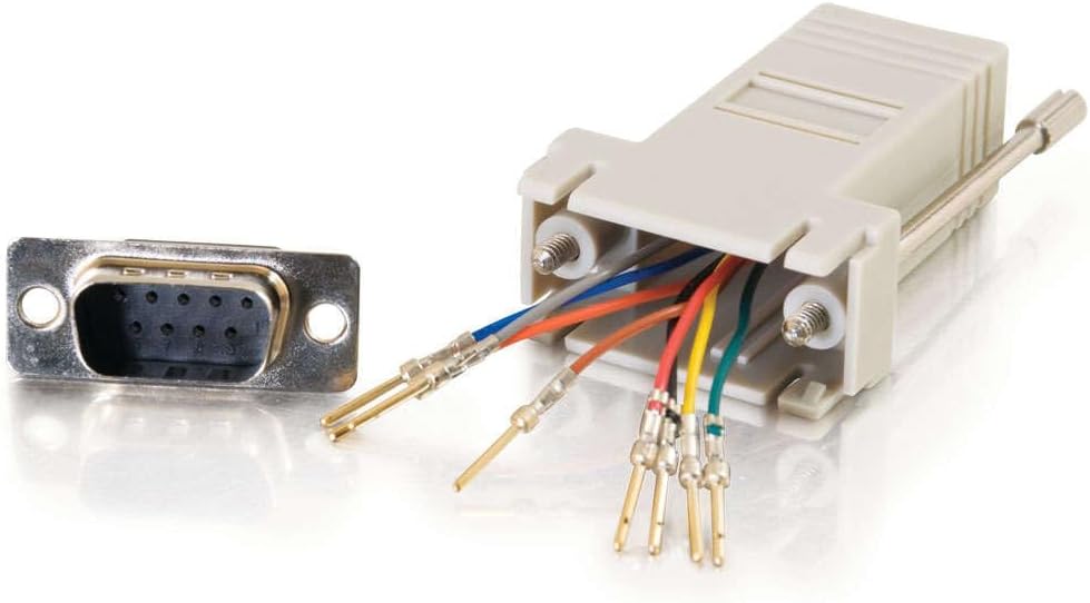 C2G 02945 RJ45 to DB9 Male Serial RS232 Modular Adapter, Gray RJ45 to DB9 Male Modular Adapter Gray