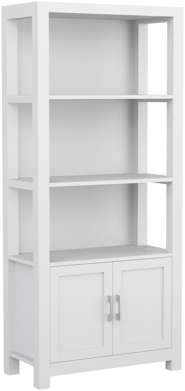 Martha Stewart Hutton Four Tier Shaker Bookcase with Storage Cabinet