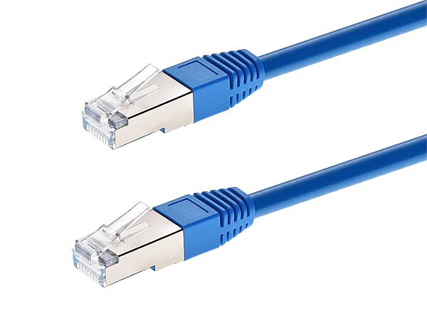 Monoprice Cat6A Blue Double-Shielded (S/FTP) 26AWG Pure Bare Copper Molded RJ45 Patch Cable
