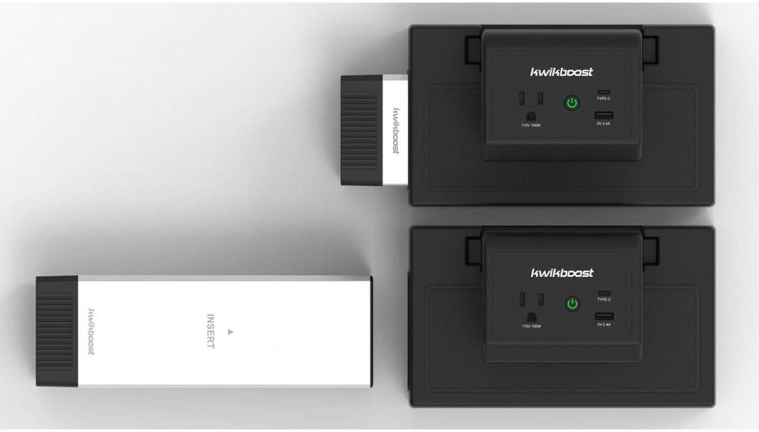 EdgePower – 3 Battery Kit – Clamp-On Portable Battery Charging Station – Cordless Power Solution for Classrooms and Offices
