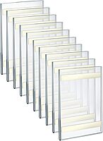 AZAR DISPLAYS Clear Acrylic Self Adhesive Wall Sign Holder Frames - Pack of 10