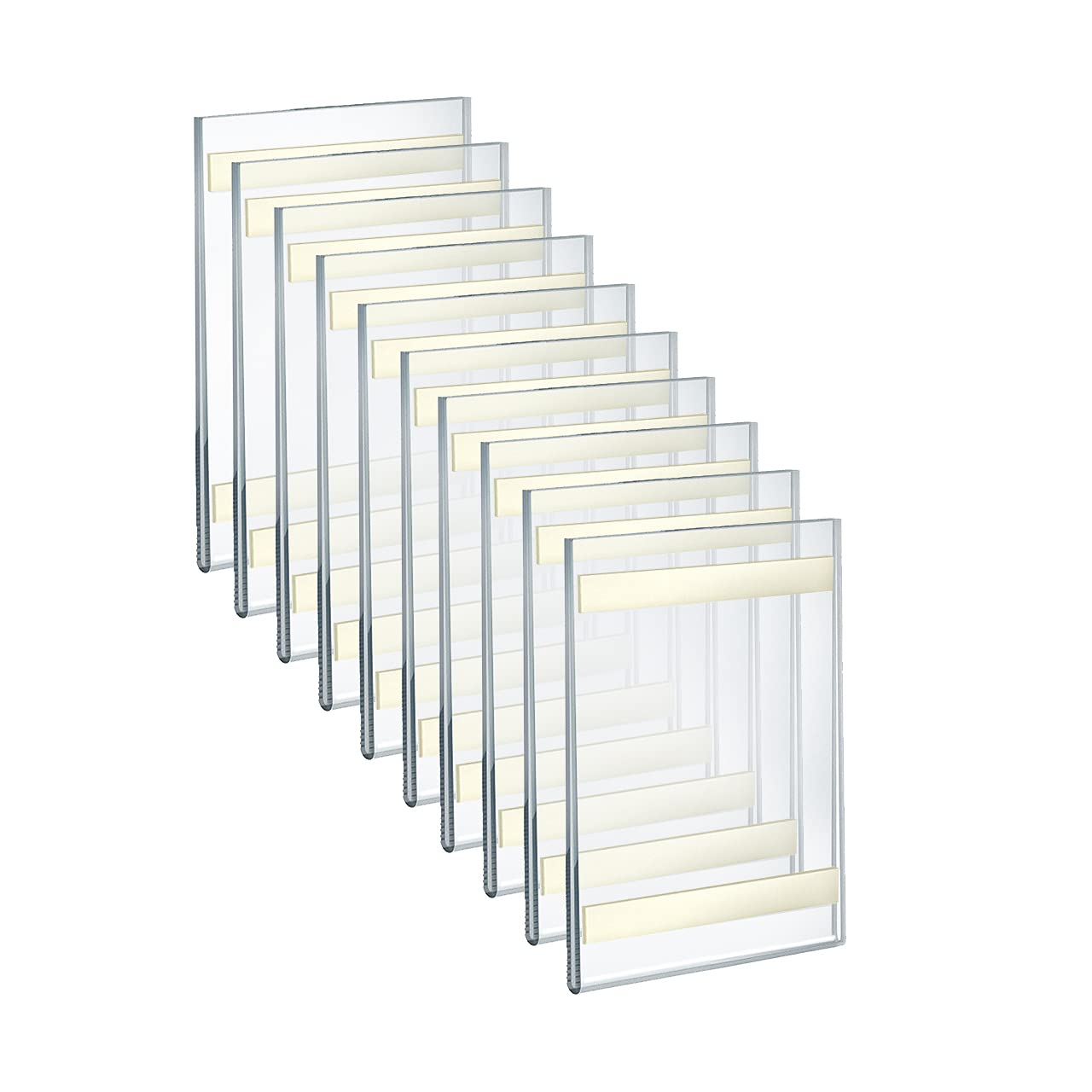 AZAR DISPLAYS Clear Acrylic Self Adhesive Wall Sign Holder Frames - Pack of 10