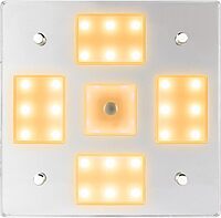 Sea-Dog Square LED Mirror Light w/On/Off Dimmer - White & Blue