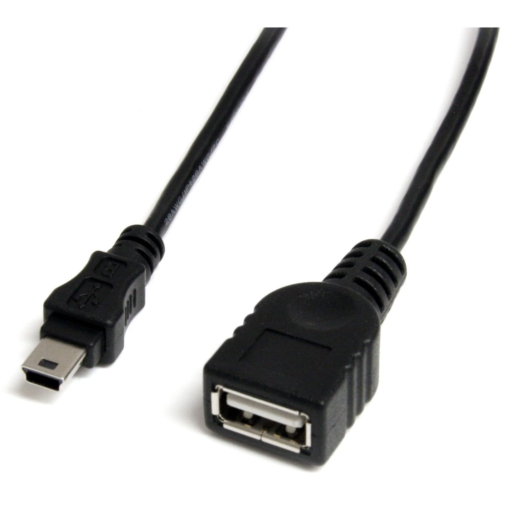 StarTech.com 1 ft Mini USB 2.0 Cable - USB A to Mini B F/M - USB cable - USB (F) to mini-USB Type B (M) - USB 2.0 - 1 ft