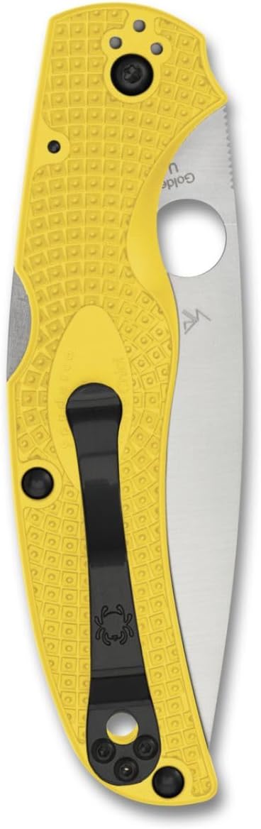 Spyderco Native Chief Salt Knife - Lightweight, Yellow Handle with PlainEdge, Full-Flat Grind