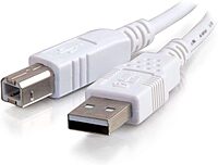 C2G/Cables to Go 2m USB Cable - USB 2.0 A to B Cable White (6.6ft)
