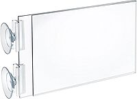 Azar Displays Two-Sided Acrylic Sign Holders with Suction Cup Grippers, Pack of 10