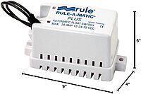 Rule 40A Rule-A-Matic Plus Bilge Pump Float Switch, 12, 24 or 32 Volt, Moisture Tight Seals , White , Small