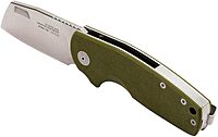 SOG Stout FLK Cleaver Daily Carry Folding Knives | G10 & Steel Handle | CRYO D2 Steel Blade | Short-Blade Frame Lock Folder OD Green/Stonewash