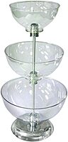 Azar 720302 Three-Tier 8", 10", & 12" Bowl Counter Display with Overall Height 24" & 8" Chrome Base 3 Tier 8 & 10 & 12 inch Bowl