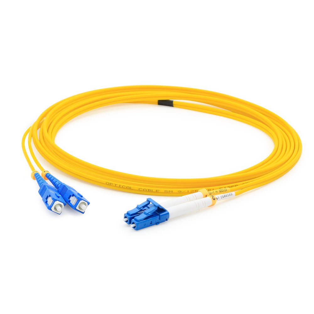 AddOn 2m LC (Male) to SC (Male) Yellow OS2 Duplex Fiber OFNR (Riser-Rated) Patch Cable