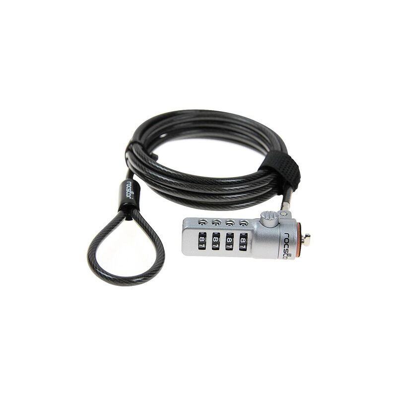 ROCSTORAGE Rocstor Y10C132-B1 Rocbolt Premium Combination Cable Lock - 4-Digit Combination Lock - 6 ft. - for Notebook