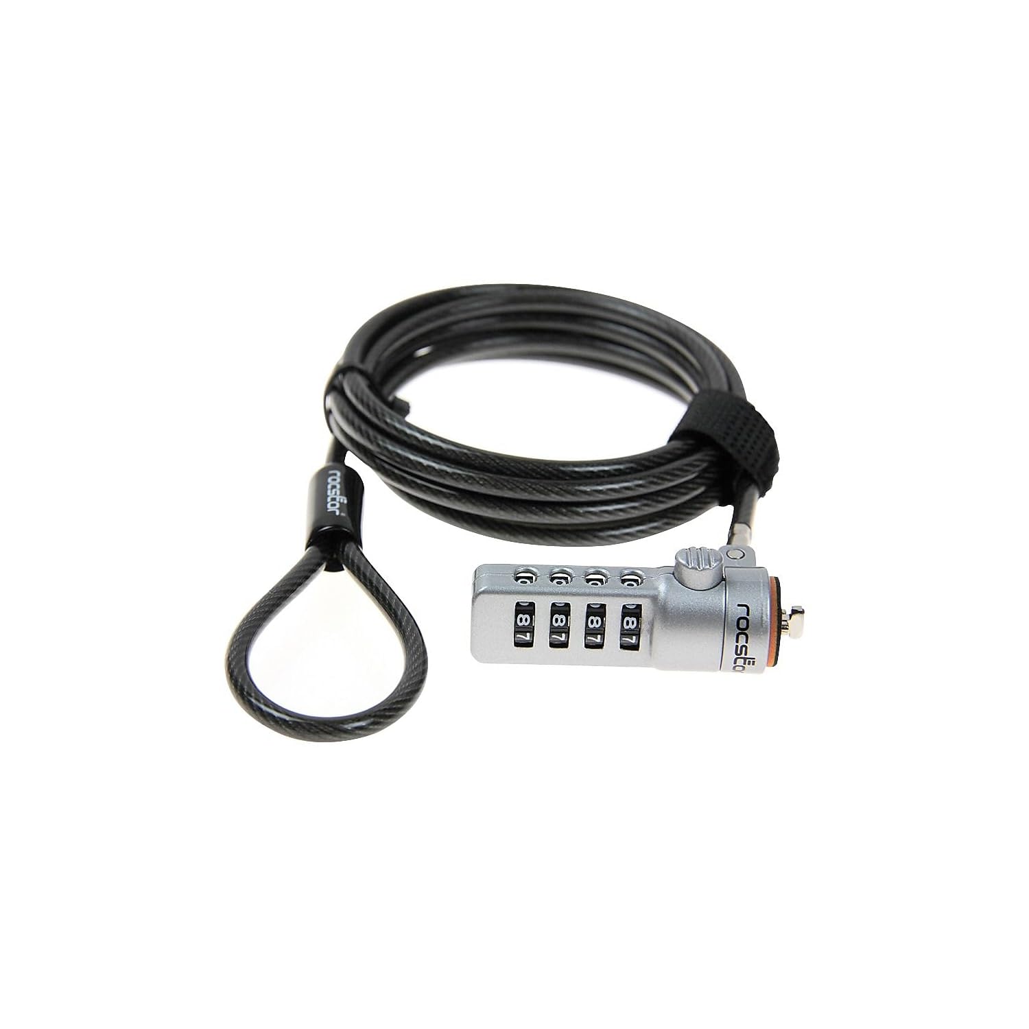 ROCSTORAGE Rocstor Y10C132-B1 Rocbolt Premium Combination Cable Lock - 4-Digit Combination Lock - 6 ft. - for Notebook