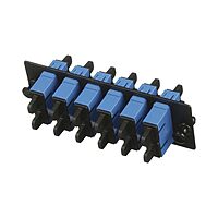 Panduit FAP6WBUDSCZ Single-Mode 6-Port Fiber Adapter Panel with Zirconia Ceramic Split Sleeve, Blue