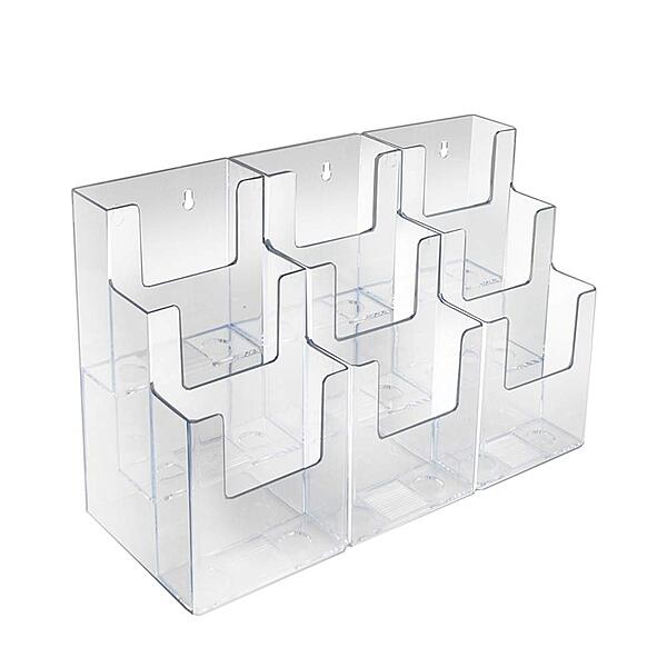AZAR DISPLAYS Acrylic Brochure Holders, Clear