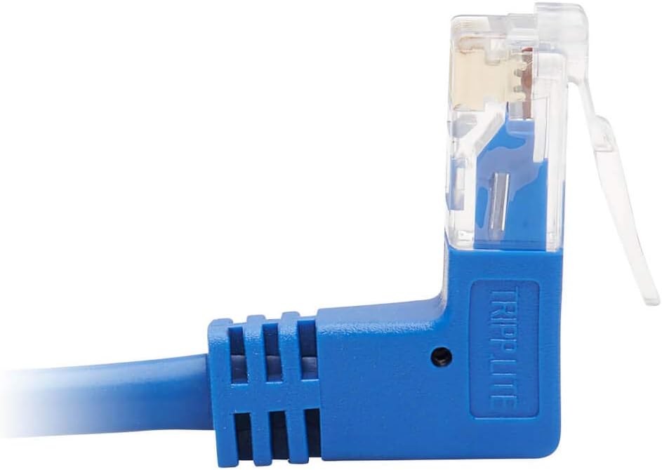 Tripp Lite Up Angle Cat6 Ethernet Cable, Gigabit Molded Slim UTP Network Patch Cable, Blue, 2 ft. (N204-S02-BL-UP)