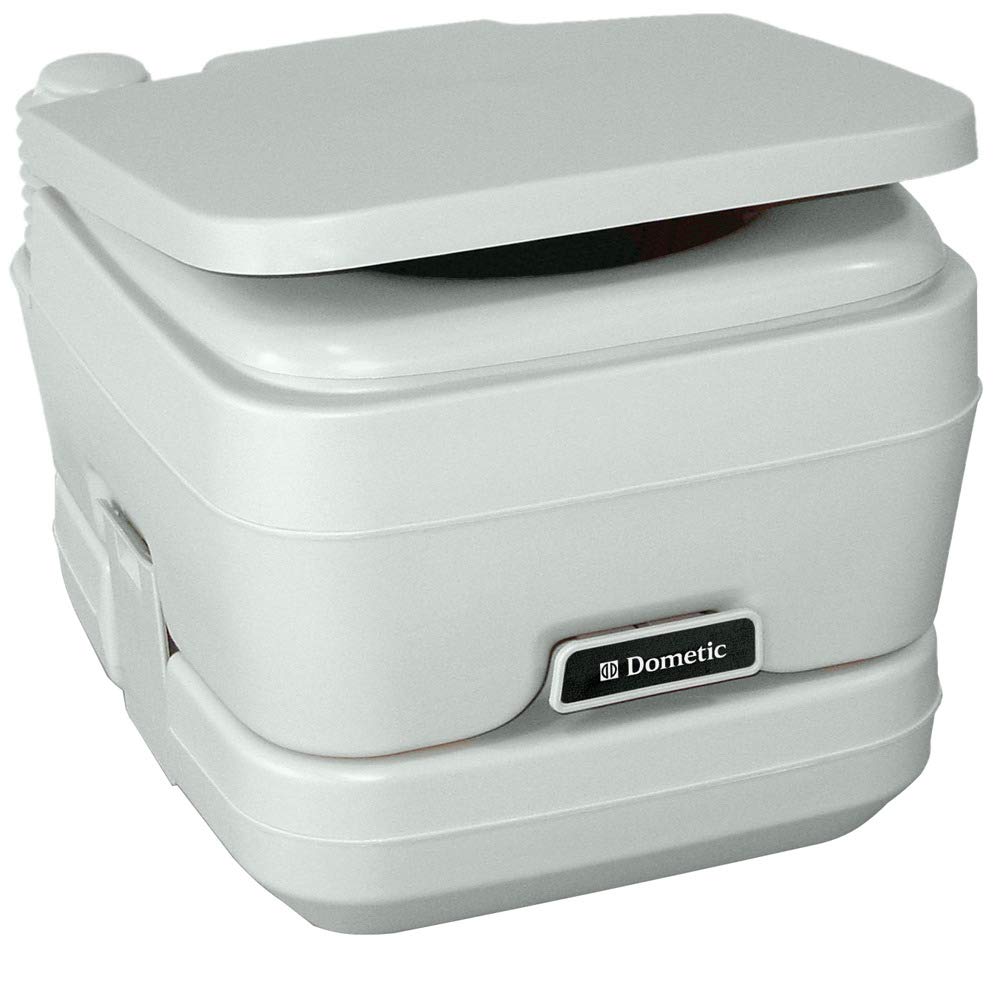 Dometic 964 Portable Toilet w/Mounting Brackets - 2.5 Gallon - Platinum