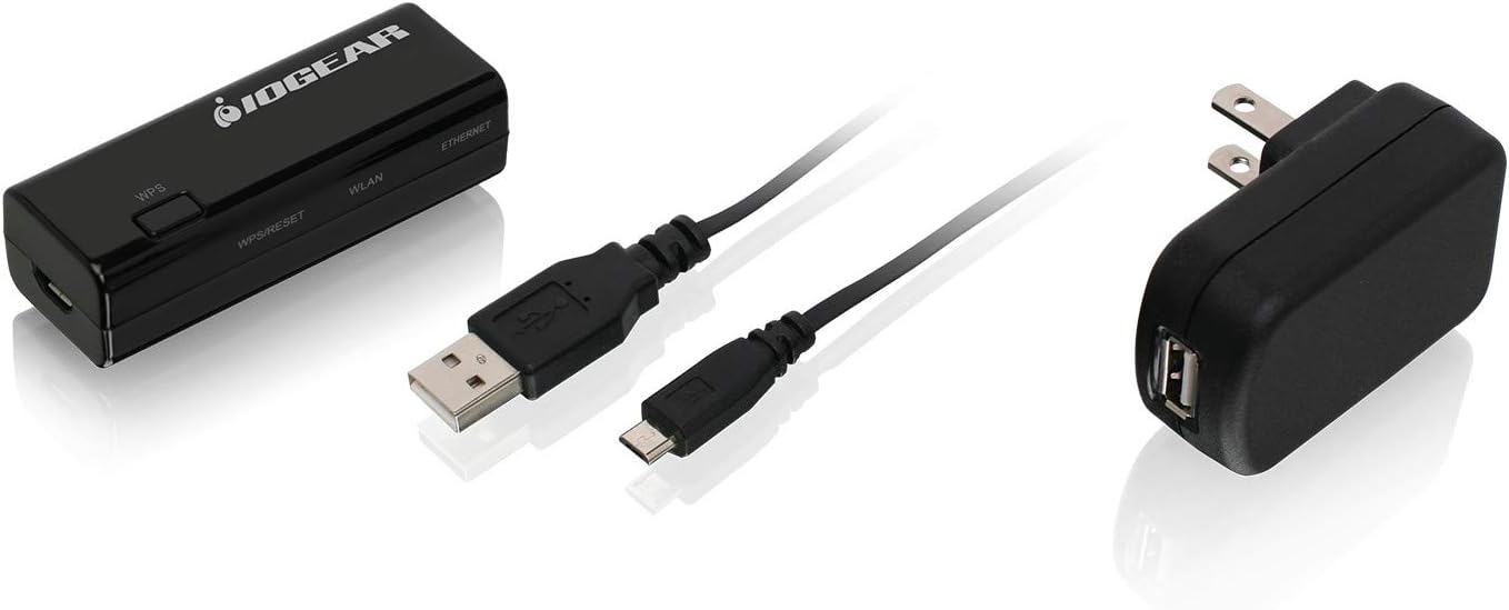 IOGEAR Universal Ethernet to Wi-Fi N Adapter - Speeds of up to 300Mbps on 2.4GHz - Push-button Wi-Fi Protected Setup (WPS)