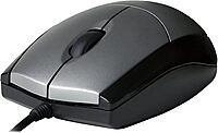 V7 MV3000010-5NC 3BTN USB Wired Optical Mouse,Silver / Black Wired Full size