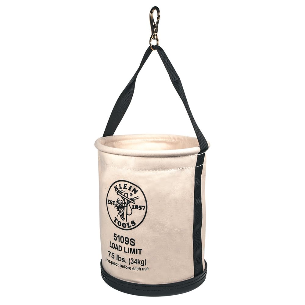 Klein Tools Canvas Straight-Wall Tool Bucket 75-Pound Load Rated
