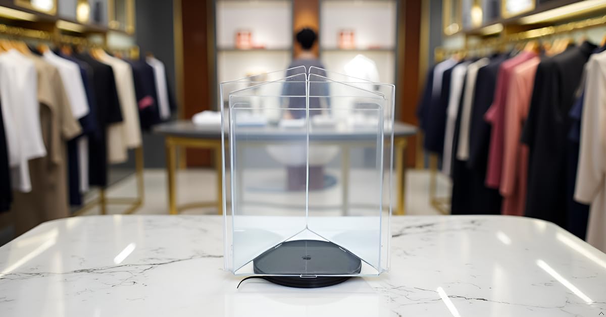 Azar Displays 3-Sided Acrylic Revolving Sign Holder