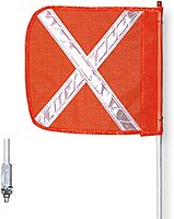 CHECKERS Warning Whips Safety Flags with Threaded Hex Base