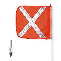 CHECKERS Warning Whips Safety Flags with Threaded Hex Base