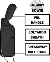 Spyderco Subway Bowie Fixed Blade Knife with Ultra-Corrosion Resistant LC200N Blade and FRN Handle