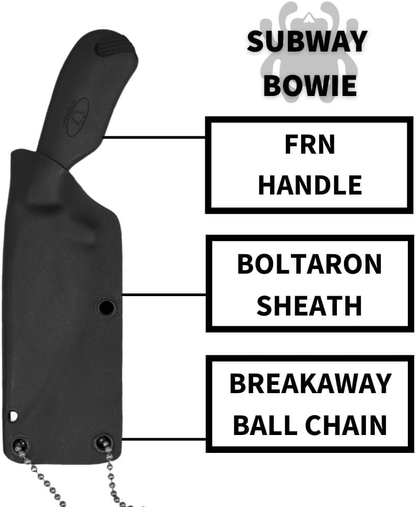 Spyderco Subway Bowie Fixed Blade Knife with Ultra-Corrosion Resistant LC200N Blade and FRN Handle